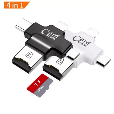 SD Card Reader Adapter 4 In 1 Usb Otg Tf For iPhone, Huawei, Samsung and Type C - Image 1 of 4