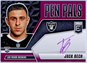 JACK BECH--RAIDERS--2025 PANINI DONRUSS ELITE--"PEN PALS" ROOKIE AUTOGRAPH - Picture 1 of 2