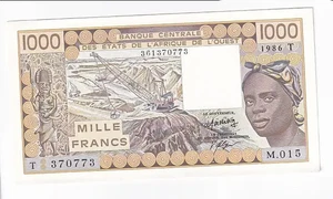 (FR1) TOGO 1000 Francs 1986 Nr. M.015 370773 BCEAO P807Tg, lartdesgents.fr p3582/ - Bild 1 von 2