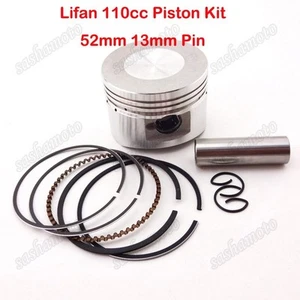 52mm Piston 13mm Pin Ring For ATV Quad SSR Lifan 110cc Pit Dirt Trail Motor Bike - Picture 1 of 5