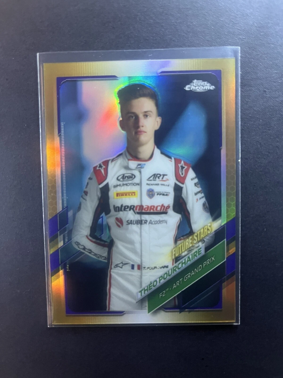 2021 Topps Chrome F1 Formula 1 Theo Pourchaire #78 Gold Purple Refractor