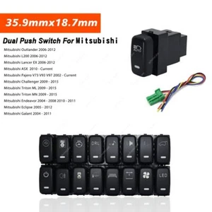 Push Button AUTO Switch For Mitsubishi w/LED Indicator Lights 4-Pole - Picture 1 of 11