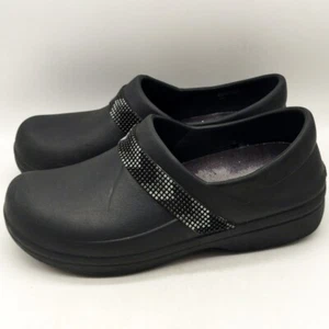 Crocs Neira Pro II Embellished Slip Resistant Clog Women’s Black Shoes W 9 - Picture 1 of 4