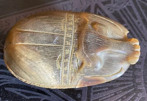 Alter ägyptischer handgeschnitzter Horn Skarabäus Briefbeschwerer 3 1/4 Zoll - Bild 1 von 10