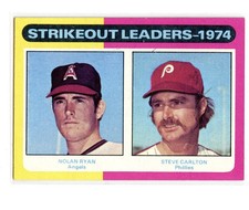 1975 Topps #312 Strikeout Leaders Nolan Ryan Steve Carlton - NM