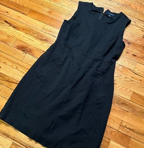 Lands End ärmellos schwarz Drop Waist Arbeitskleid Taschen Rundhals Gr 10 - Bild 1 von 7