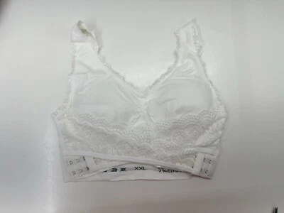 Womens Bra Size XXL White Lace Front Criss Cross Staps Adjustable Padded New - Image 1 of 4