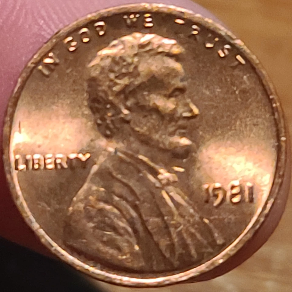 1981 Lincoln Head Memorial penny Obverse Die Crack Proof Like No Mint - Image 1 of 3