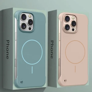 Funda de teléfono magnética para iPhone 17 16e 16 15 Pro Max 14 13 cubierta rígida sin marco - Imagen 1 de 19