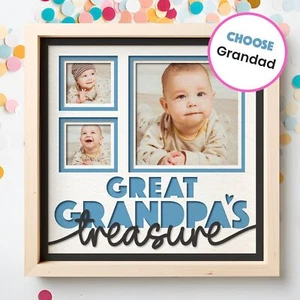 Great Grandpas (Grandads) Treasure(s) - 9 x 9 Inch Frame - 1, 2, 3 or 6 photos - Imagen 1 de 6