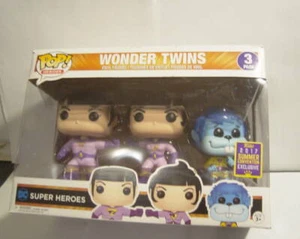 FUNKO POP HEROES WONDER TWINS 3 PACK 2017 SUMMER CONVENTION EXCLUSIVE in Box - Picture 1 of 4