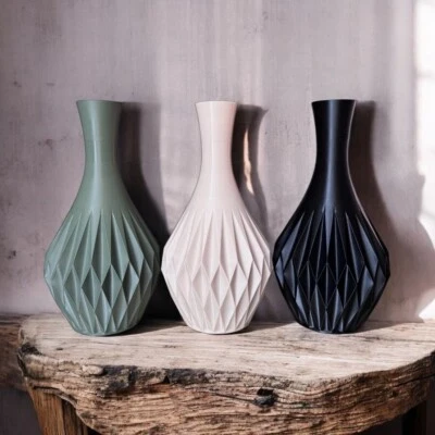 Designer 3D Druck Vase, Dekovase aus nachhaltigem PLA, Trockenblumenvase - Bild 1 von 4