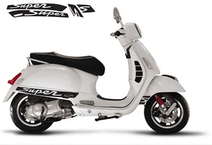 Vespa GT GTV GTS (2003-2018) 'Super' Aufkleber 4Stk. Satz V.2 - Schwarz Matt - Zdjęcie 1 z 3