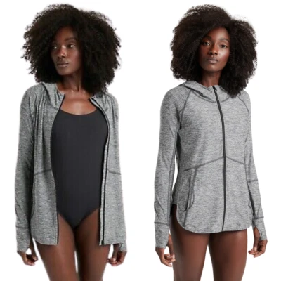 Athleta Pacifica Baja UPF Jacket Women's XS Gray Full Zip Hooded Activewear NWOT - Image 1 of 4