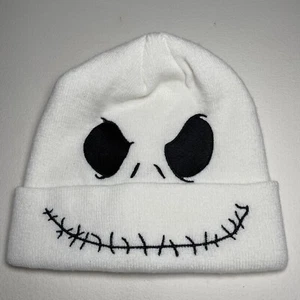 Gorro de punto de invierno blanco de Disney Pesadilla antes de Navidad Jack Skellington - Imagen 1 de 5