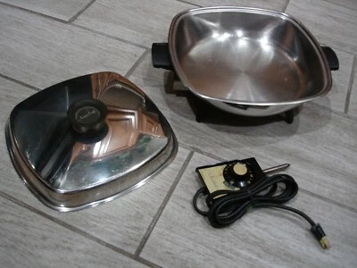 RARE West Bend Aristo Craft Electric Skillet 11" Stainless Steel w Lid 7459 - Image 1 of 4