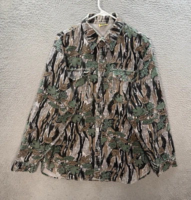 Vintage Ideal Shirt Adult Large Camouflage Outdoors Hunting 80s 90s Camo Mens - Image 1 of 4