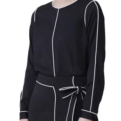 Blusa Mujer UNIVERSAL STANDARD Negra Viscosa/Spandex Manga Larga M/18-20 Foto 1 de 4