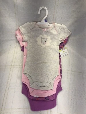 4pk Bebé Niña Una Pieza Body Rosa Púrpura Corderos Oveja Talla 6-9 Mo.  Foto 1 de 4