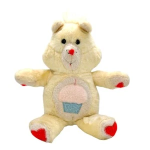 Vintage Hand Sewn Bear Plush 18" Doll White Cupcake Plushie - Picture 1 of 6