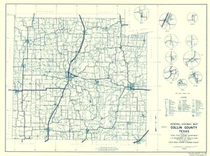 Historic County Map - Collin County Texas - Highway Department 1936 - 23 x 30.90 - Picture 1 of 20