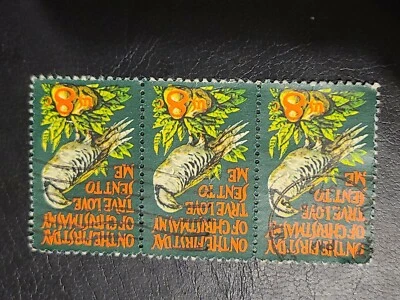 1971 US Sc# 1445 8c Christmas Partridge In A Pear Tree Strip of 3 Used - #1746 - Image 1 of 3