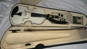 Mendini By Cecilio Violin For Kids & Adults w/Case, Bow, Tuner - 4/4 MV White - Picture 1 of 5