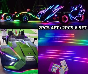 Dream CHASING FLOW LED Car Trucks Underglow Strips Lights 2x 4FT+2x 6.5FT Kit - Picture 1 of 24