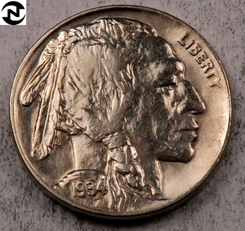 1934 Buffalo Nickel ~ Borderline Uncirculated (AU++) ~ Better Date! ~ 1 Coin Cover
