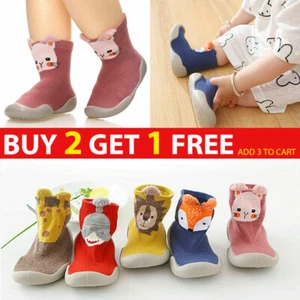 Kids Baby Girl Boys Toddler Anti-slip Slippers Socks Cotton Shoes Winter Warm - Picture 1 of 13