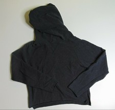 Lululemon Women 4 Cropped Hoodie Sweatshirt Dark Gray Athliesure Crop Workout