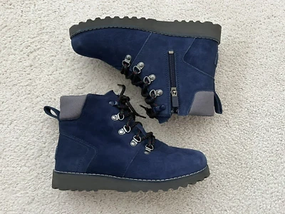 Botas de invierno UGG K Hilmar con cordones azul marino gamuza 3M Thinsulate talla 3 Foto 1 de 4