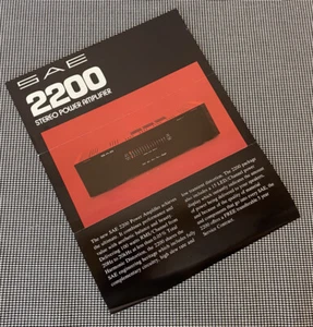 SAE 2200 STEREO POWER AMPLIFIER ORIGINAL INFO/ADVERTISEMENT PAGE J0751 - Picture 1 of 2