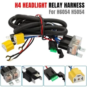 H4 Led Headlight Relay Wiring Harness Kit for H6054 H5054 H6054LL 6014 6052 6053 - Foto 1 di 8