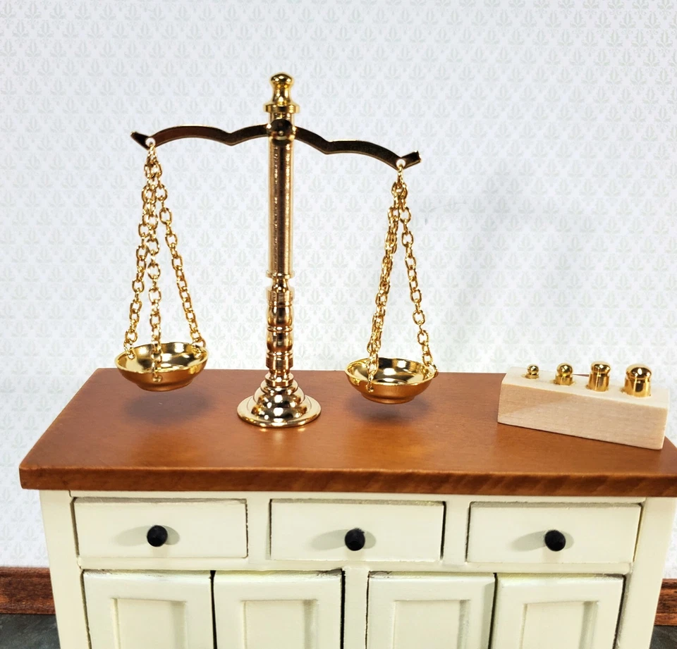 Reutter Porzellan Pharmacy Brass Scale Weights 1 12 Dollhouse 1.636/5