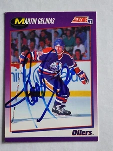 1991-92 Score American MARTIN GELINAS Signed Card #517 - Picture 1 of 2