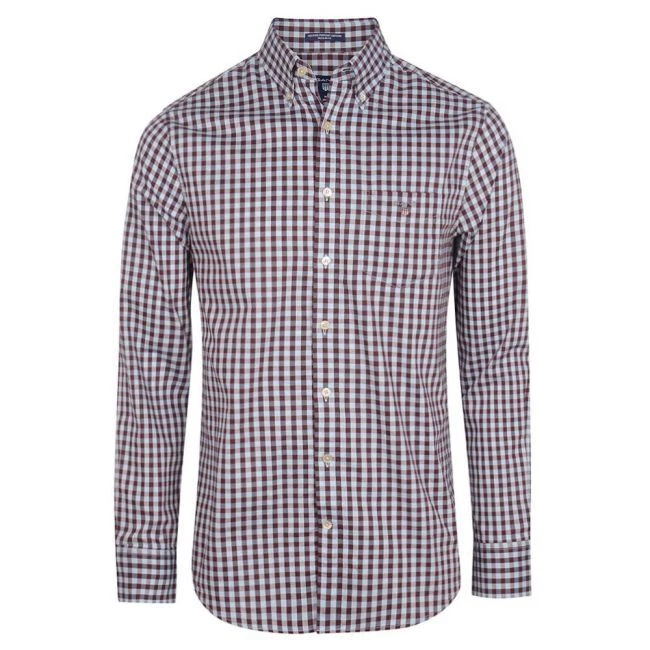 Camisa con botones de guinga borgoña GANT para hombre 300060 talla pequeña Foto 1 de 1
