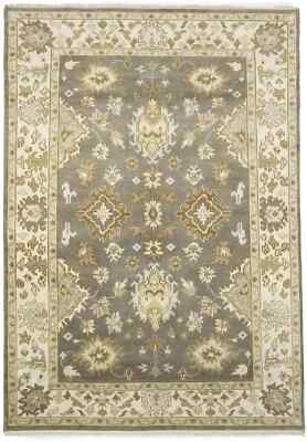Alfombra de lana Oushak gris hecha a mano diseño floral alfombra oriental decoración del hogar 6X9 pies Foto 1 de 4