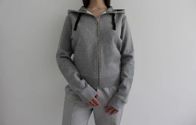 Rojo Valentino Mujer Cremallera Sudadera con Capucha Gris Flores Logo Foto 1 de 4