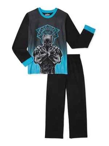 NEW AVENGERS BLACK PANTHER BOYS SIZE 10/12 FLANNEL 2-PIECE PAJAMAS SET MARVEL - Picture 1 of 3