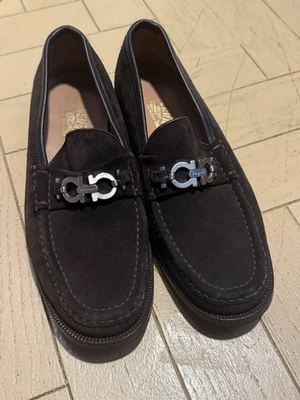 Salvatore Ferragamo Brown Suede Gancini Bit Loafers Shoes Men's US8 - Image 1 of 3