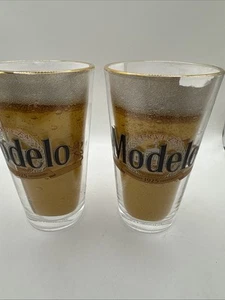 Cerveza Modelo Set Of Two Pint Glasses - Picture 1 of 4