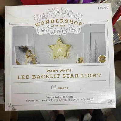 Target Wondershop Warm White LED Backlit Star Light 2022 Christmas Decor NRFB - Image 1 of 4