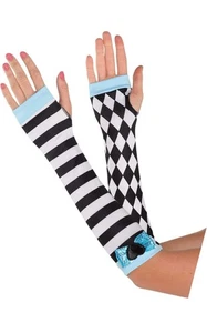 Amscan Storybook Wonderland Black and White Arm Warmers 1 Pair - Picture 1 of 1