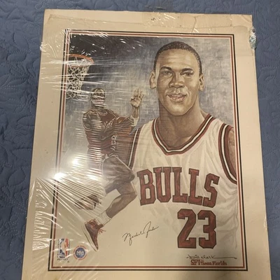 Michael Jordan Lithograph 16x20" NBA QTY - Image 1 of 4