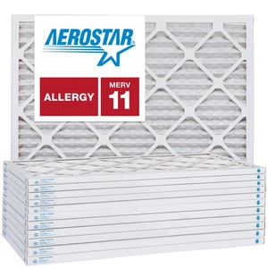14x16x1 AC and Furnace Air Filter by Aerostar - MERV 11, Box of 12 - Picture 1 of 7