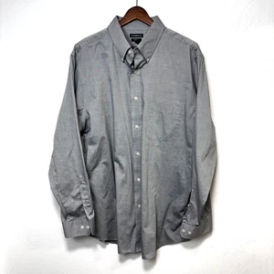 Croft & Barrow Easy Care Classic Fit Gray Button Down Shirt Long Sleeve Casual - Picture 1 of 5