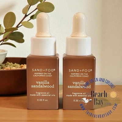 SAND + FOG VANILLA SANDALWOOD Diffuser Fragrance Oil Dropper 0.33 oz /10 ml x2 - Image 1 of 3
