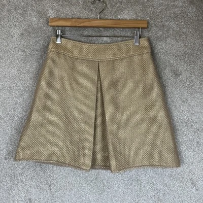 Banana Republic Skirt Womens 4 Tan Flare Lined Back Zip Polyester Blend- 3441* - Image 1 of 4