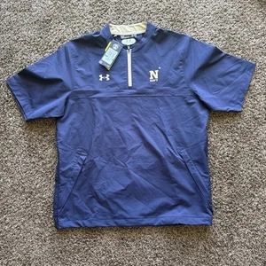 Under Armour Storm 2 USNA Navy 1/4 Zip Vented Pullover Zippered Pockets Large - Picture 1 of 8